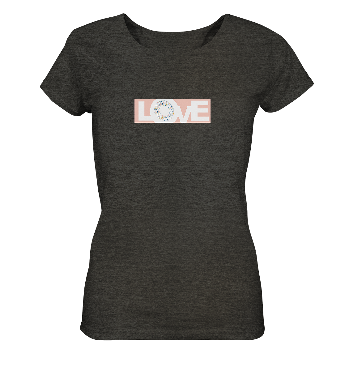 LOVE - Ladies Organic Shirt (meliert) - Design by Ulala-Vienna